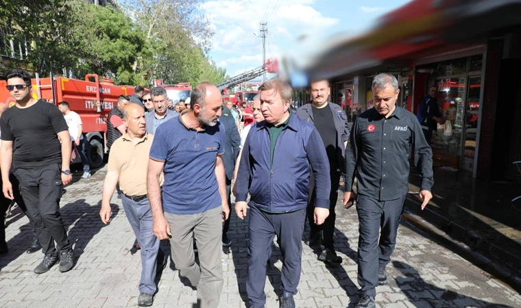 Vali Aydoğdu, Buğday Meydanı’ndaki Yangın Sonrası Esnafı Ziyaret Etti