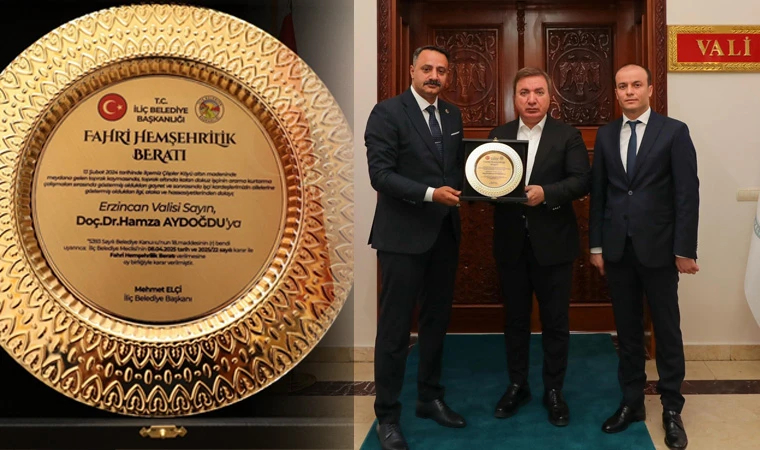 Vali Aydoğdu’ya İl “Fahri Hemşehrilik Beratı” verildi