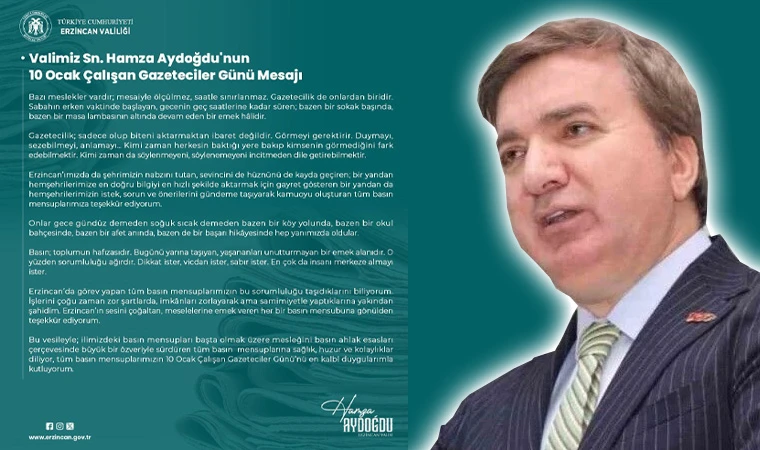 Vali Aydoğdu’dan 10 Ocak Çalışan Gazeteciler Günü Mesajı