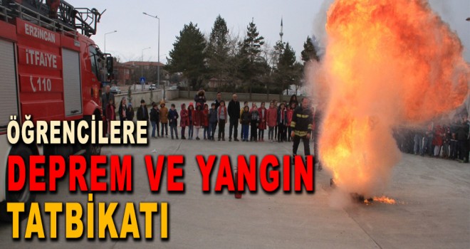 ÖĞRENCİLERE YANGIN TATBİKATI