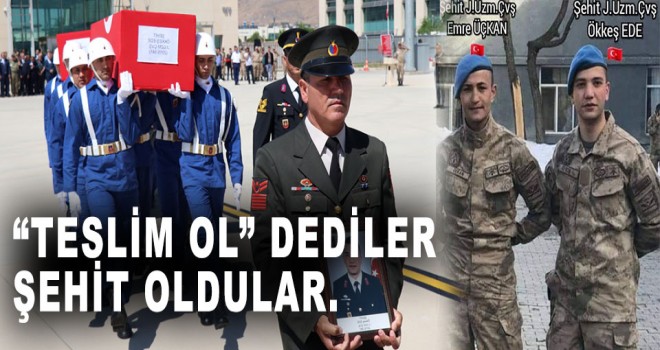 "TESLİM OL" DEDİLER ŞEHİT OLDULAR
