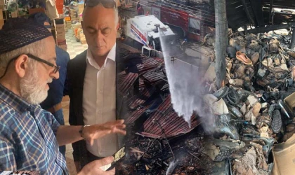 EGC Başkanı Zeki Demirbaş yangında zarar gören esnafı ziyaret etti
