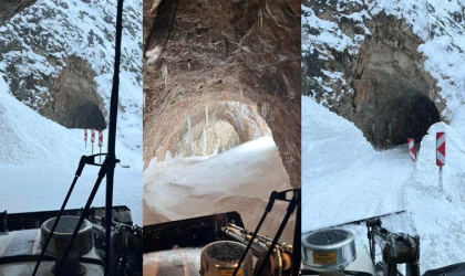 Kemaliye Taşyolu’nda Çığ Düştü Yol Ulaşıma Kapatıldı