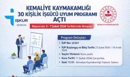 Kemaliye Kaymakamlığı 30 Kişilik İşgücü Uyum Programı Açtı