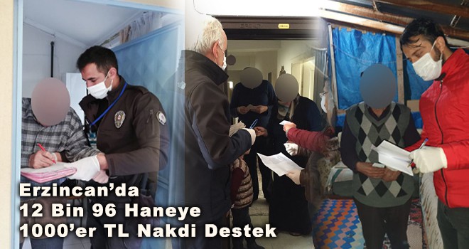 Erzincan’da 12 Bin 96 Haneye 1000’er TL Nakdi Destek