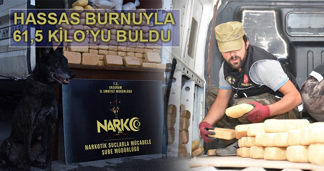 YOL UYGULAMASINDA 61,5 KĞ EROİN ELE GEÇİRİLDİ